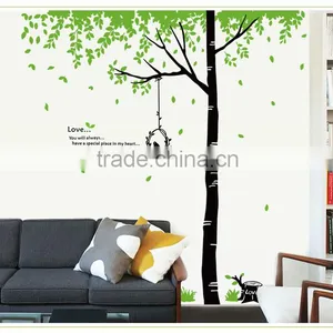 Removable Wall Stickers Environmental Green Treetops Study Bedroom Living Room TV Wall Background Trees Bird Dining Wall Sticker thumbnail-2