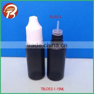 15ml LDPE Black e Cig Empty Bottle for Liquid With Needle Tip Cap thumbnail-1