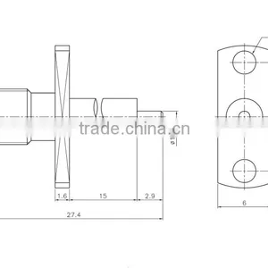SMA Connector,Female Straight Panel Receptacle Coaxial Connector thumbnail-5