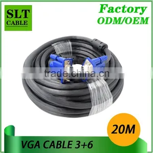 Shenlantuo Factory Outlet 3+6 VGA Cable Male to Male 15pin High Quality 20m Vga Cable for Projector Computer Laptop Monitor LCD thumbnail-1
