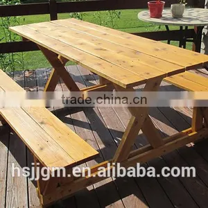 Outdoor Wooden Garden Treasures Patio Table thumbnail-2