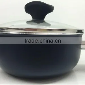 Black Large Aluminum Nonstick Ceramic Coating Cooking Pot Stock Pot With Bakelite Handle Cookware Set thumbnail-1