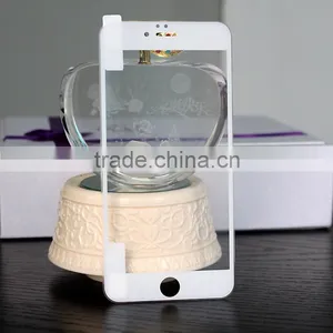 Silicone Edge Full Cover Screen Protector Silk Screen Printing White for Iphone 7 thumbnail-3