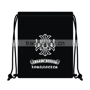 Customized Logo and Printing Natural Color Cotton Drawstring Backpack Bag thumbnail-3