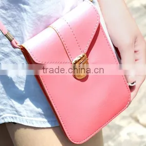 Leather Small Ladies Bag With Chain Shoulder Strap Crossbody Mini Wallet Bag thumbnail-1