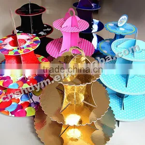 Food Grade Painting Colorful Paper Cake Stand thumbnail-6