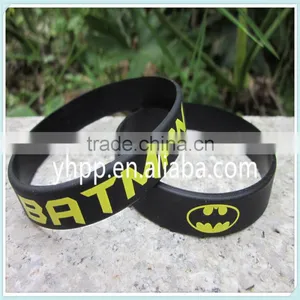 Custom Batman Silicone Rubber Printed Colour Custom Wristband Bracelet Band Quality Choice thumbnail-3