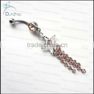 Navel Ring in Stainless Steel Jewelry Navel Button Belly Rings thumbnail-1