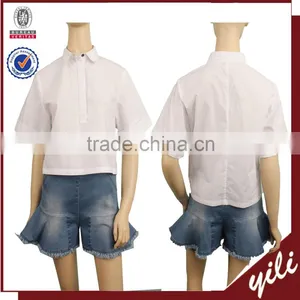 2016 S/S Denim Pants With White Shirt for Women Fancy Suit thumbnail-1