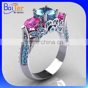 Custom 925 Sterling Silver Opal Gemstone Ring Wholesale thumbnail-2