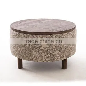 Wooden Coffee Table With Round Storage Ottoman AM-5005 Quality Choice thumbnail-2