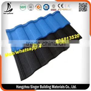 China Villa Building Material Aluminum Zinc Stone Coated Roofing Sheet/roof Tile thumbnail-1