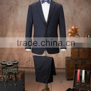 Two Bottom Coat Suits 2016 Latest Fashion Business Man Suit Black Coat Pant Men Suit thumbnail-5