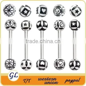 TR01031 Resin Tongue Ring , Tongue Barbell Piercing , Plastic Tongue Barbell thumbnail-4