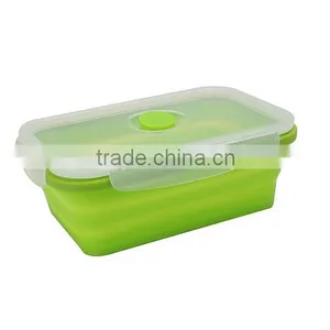 1000ml Silicone Collapsible Food Storage Containers - Folding Lunch Bento Box With Lid (Randomly Color) thumbnail-1