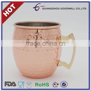 2016 FDA Safe Stainless Steel Hammered Copper Plated Moscow Mule Mug thumbnail-1