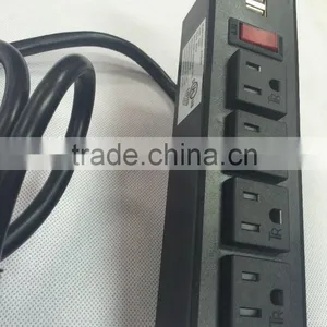 American 4-outlet With Switch&2USB Power Socket thumbnail-2