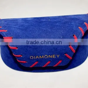 Eco-friendly Custom Fashion Suede Button Pouch thumbnail-3