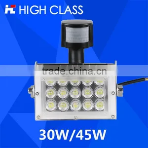 IP65 Outdoor Smart Light Infrared Microwave Sensor 30W 45W LED Spot Light Floodlight for Parking Lot Gate Garage Stair Lighting thumbnail-3