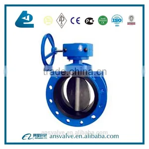 China Manufacturer Double Flanged Rubber Butterfly Valve With Hand Lever and Worm Gear thumbnail-4