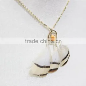 Newest Elegant Dreamcatcher Necklace Orange Beads Feather Necklace Dream Catcher Jewelry 2016 Fashion Necklace Wholesale thumbnail-3