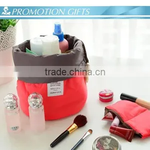 Custom Polyester Cylinder Cosmetic Makeup Bag thumbnail-2