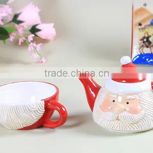 Creative Customized Christmas Santa Ceramics Tea Set and Milk Pot Set thumbnail-2