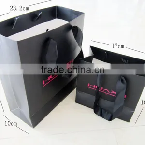High Grade and Black Paper Bag Rribbon Handle With Logo thumbnail-1
