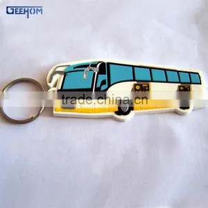 3d Bus Shape Soft Plastic Key Chain thumbnail-1