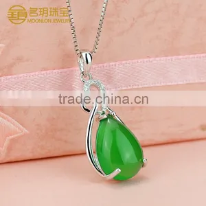 Online Jewellery Shopping, Gold Plating Natural Chalcedony Chain Larimar Necklaces thumbnail-1