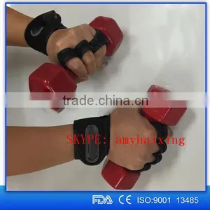 Men's Power Weightlifting Gloves With Leather Palm thumbnail-4