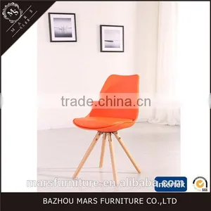 Cheap Wood Leg Green Plastic Chair thumbnail-5