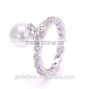 Freshwater Pearl Ring For Women Jewerly Silver 925 With Zircon Natural Pearl Rings thumbnail-1