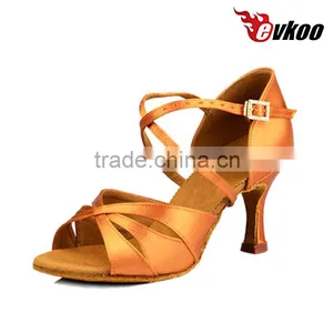 Tan Color Latin Ballroom Dance Shoes for Women thumbnail-1