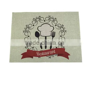 Small Order Accept Digital Printed Linen Fabric Custom Table Mat thumbnail-6