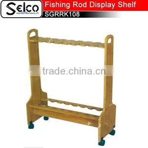52cm*28cm*80cm Pine Wooden Fishing Pole Display Rack of 16pcs thumbnail-1