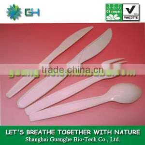100% Biodegradable PLA FORK - White thumbnail-1