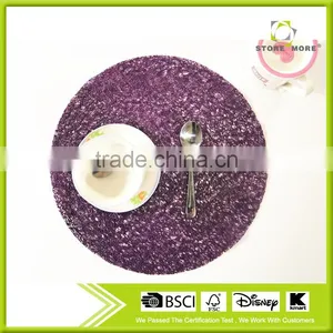 Round PVC Woven, Indoor/Outdoor Placemat, Set of 12, Many Colors thumbnail-4