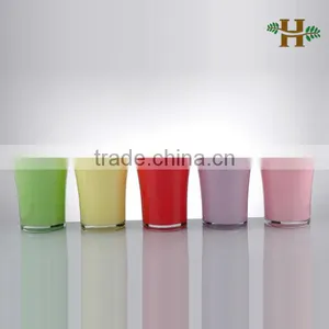 Handmade Dutch Small Glass Flower Pot, Colored Simple Home Use Glass Vase thumbnail-1
