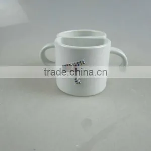 Porcelain Couple Mug Set With Diamond Design thumbnail-1