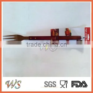 Japanese Designed Triangle BBQ Fork With Stainless Steel and Wooden Handle thumbnail-1