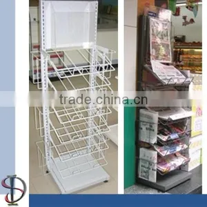 Metal Floor Newspaper Rack 6 Tires and 6 Pockets thumbnail-1