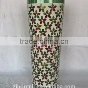 Unique Mosaic Beautiful Glass Vase Hand Made Color thumbnail-2