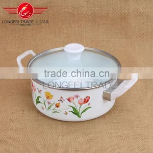 Yiwu Cheaper High Quality Enamel Casserole Set With Glass Lids Wholesale thumbnail-3