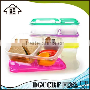 NBRSC Meal Prep Food Containers 3 Compartment Stackable Lunch Box Section Bento Box With Lids Durable Reusable thumbnail-1