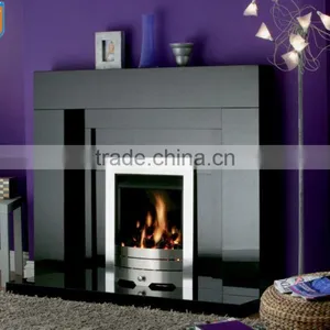 Black Granite Fireplace Hearth-Indoor Fireplace thumbnail-1