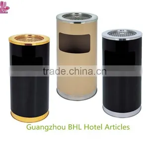 Round Metal Trash Can With Ashtray BY-63 thumbnail-1