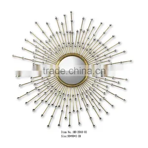 Antique Gold Starburst Wall Mirror for Home Decor thumbnail-1