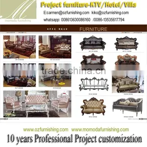HM20 Solid Beech Wood Carving Villa Furniture Luxury Sofa thumbnail-3