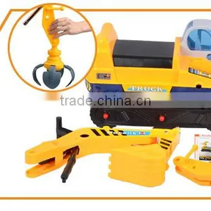 Excavator Digger Scooter Pulling Cart Kids Ride on Car With Pretend Play Construction Truck Toy thumbnail-5